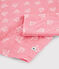 Pijama de jacquard con gatitos para niña de lana y algodón rosa CHEEK/blanco MARSHMALLOW