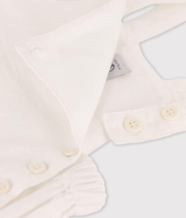 Peto corto de beb&eacute; de lino blanco