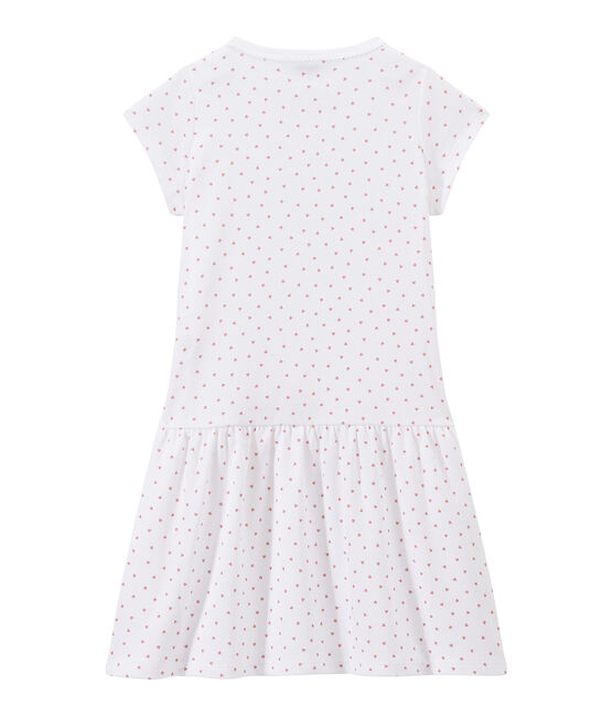 Camisón con corazones estampados para niña blanco ECUME/rosa ROSE