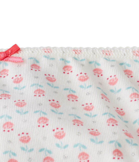 Braguita de niña estampada en jersey stretch blanco LAIT/blanco MULTICO