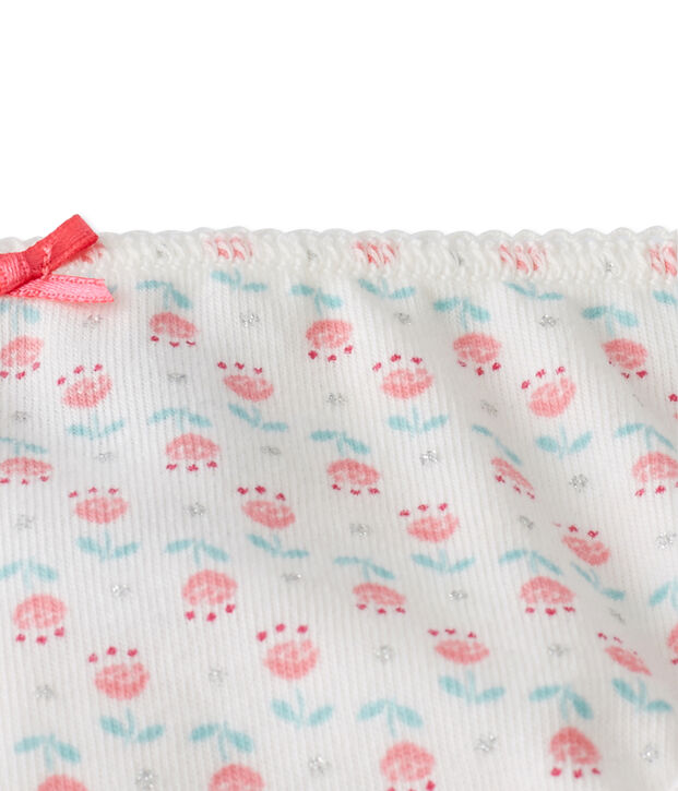 Braguita de ni&ntilde;a estampada en jersey stretch blanco/multicolor