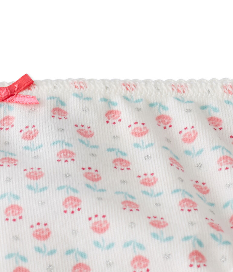 Braguita de ni&ntilde;a estampada en jersey stretch blanco/multicolor