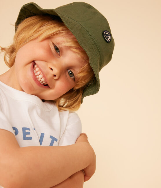 Gorro de algodón liso para bebé verde CROCO