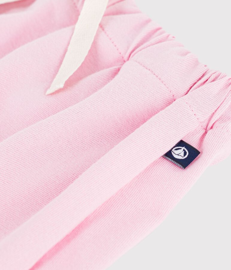 Shorts infantiles de algod&oacute;n liso rosa