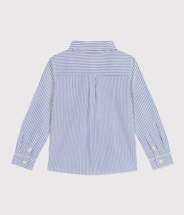 Camisa a rayas de ni&ntilde;o azul/blanco