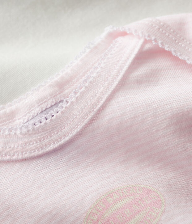 Lote de 2 bodys de manga larga mil rayas de beb&eacute; de algod&oacute;n ecol&oacute;gico multicolor