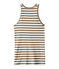 Camiseta de mujer en canalé original de rayas marron SHITAKE/blanco MARSHMALLOW