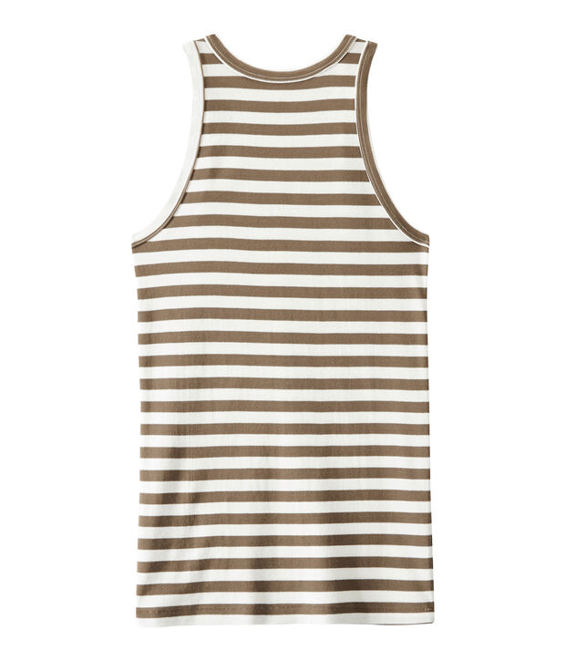 Camiseta de mujer en canal&eacute; original de rayas marron/blanco