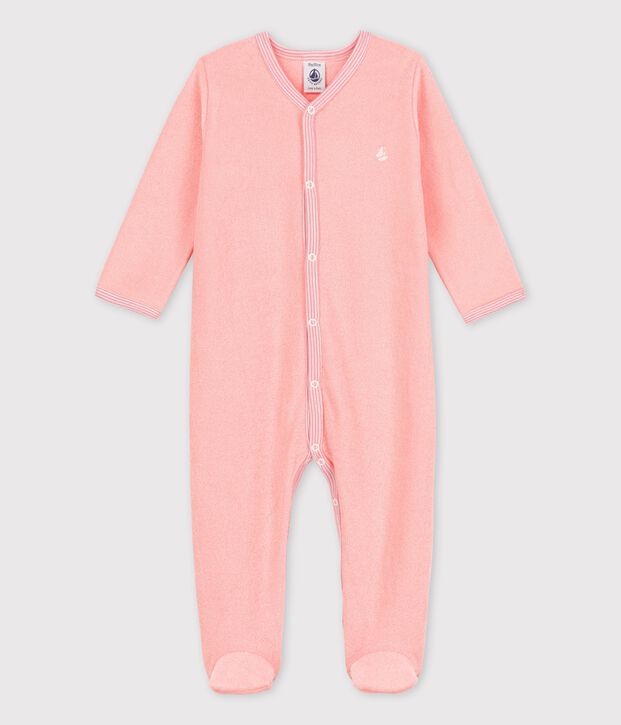 Pelele de rizo para beb&eacute; rosa