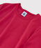 Camiseta de cuello redondo emblemática de algodón de mujer rosa CRANBERRY