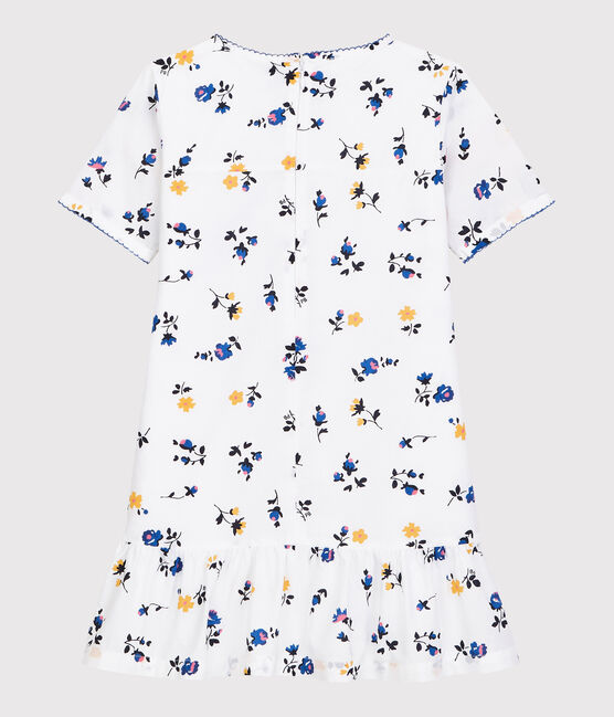 Vestido de manga corta de algodón de niña blanco MARSHMALLOW/blanco MULTICO