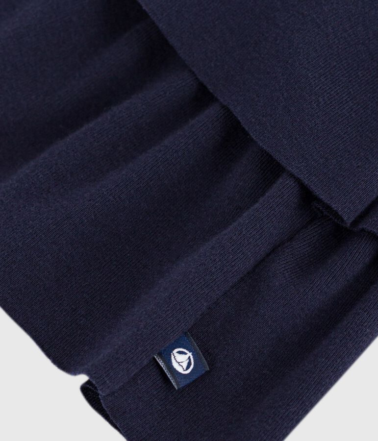 Falda infantil lisa de algod&oacute;n azul