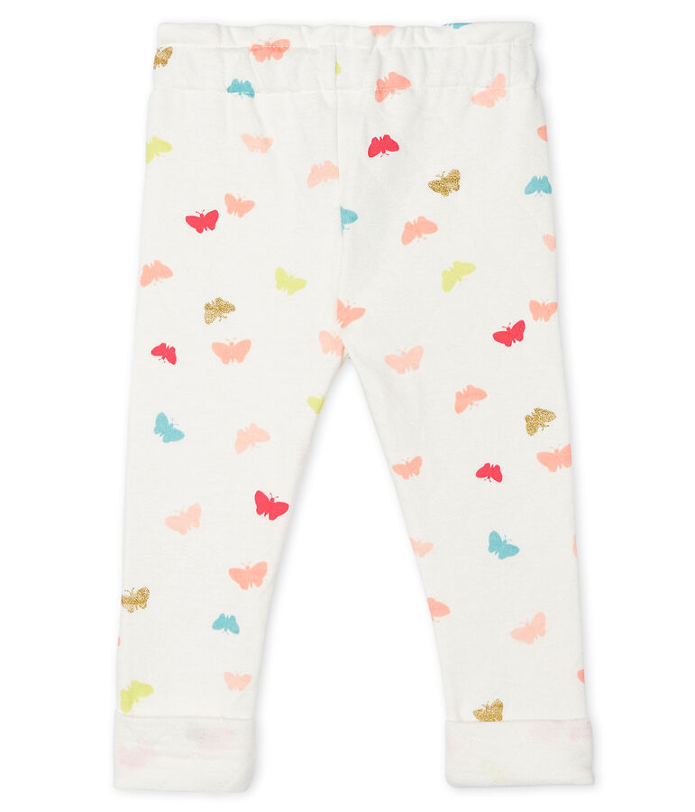 Pantal&oacute;n estampado para beb&eacute; ni&ntilde;a blanco/multicolor
