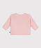 Jersey cruzado calado de punto tricotado de lana y algodón para bebé rosa JOLI