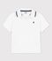 Polo de manga corta de punto de niño blanco MARSHMALLOW
