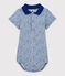 Body con cuello polo de algodón de bebé niño gris POUSSIERE/azul SURF