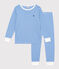 Pijama infantil de algodón a rayas DELPHINIUM/ MARSHMALLOW
