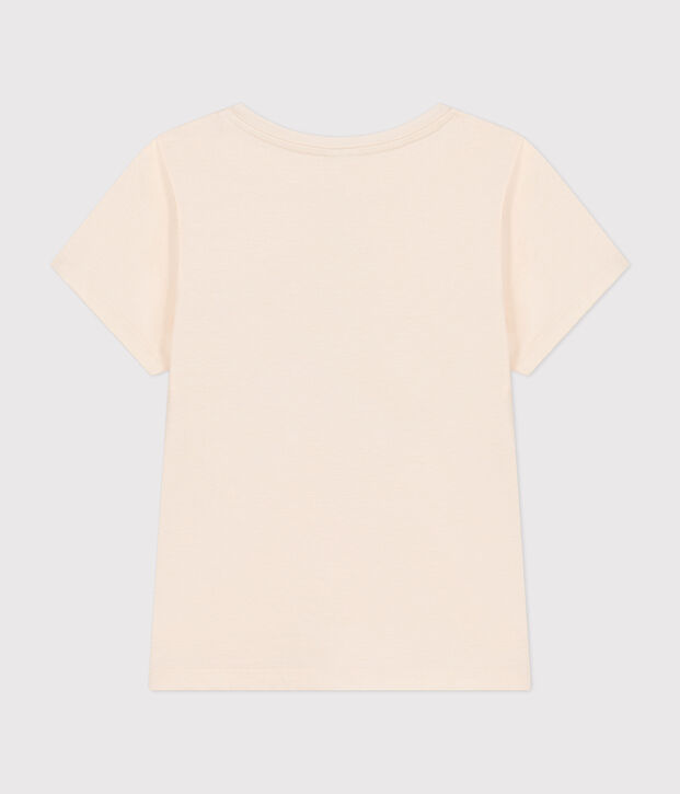 Camiseta de punto de manga corta para ni&ntilde;a crudo