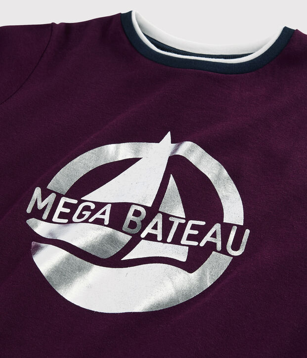 Camiseta serigrafiada para ni&ntilde;o violeta