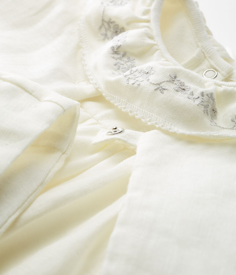 Conjunto 3 piezas ceremonial de lino para beb&eacute; ni&ntilde;a variante 1