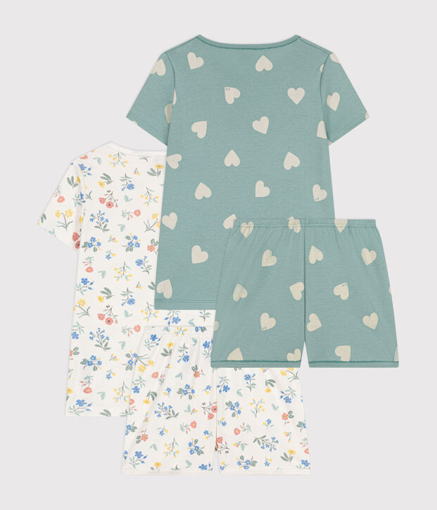 Juego de 2 pijamas cortos infantiles de algod&oacute;n multicolor