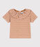 Blusa de punto flameado de manga corta a rayas para bebé TOAST/ DOLL