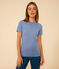 Camiseta L'ICONIQUE de algodón con cuello redondo para mujer azul BEACH