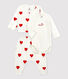 Conjunto de 3 piezas con estampado de corazones de algodón ecológico para bebé
