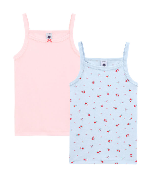 Pack de 2 camisetas de tirantes para ni&ntilde;a multicolor