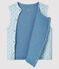 Chaleco reversible azul de punto acanalado enguatado para bebé niño azul FRAICHEUR/blanco MULTICO