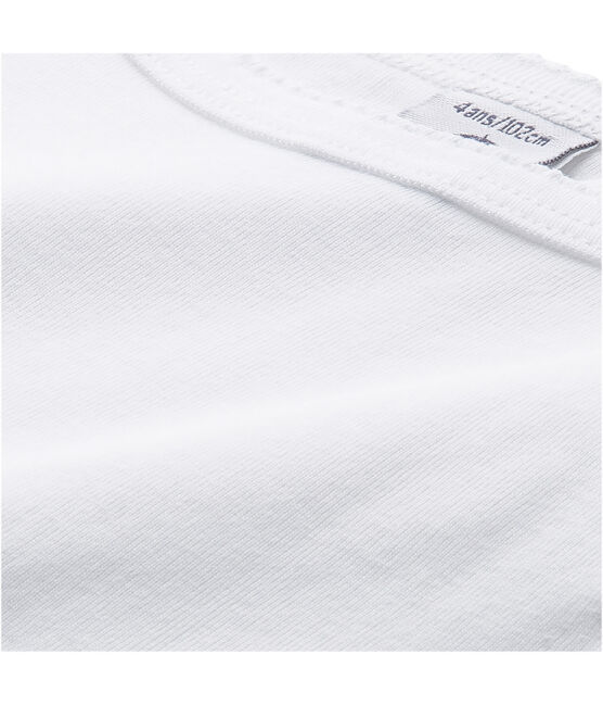 Camiseta sin mangas de punto cocotte lisa para niña blanco ECUME