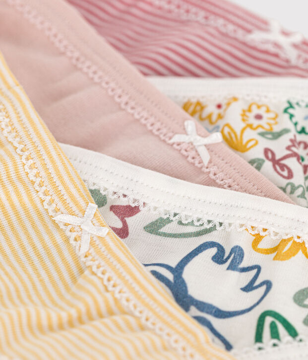 Juego de 5 braguitas de algod&oacute;n con flor para ni&ntilde;a multicolor