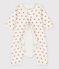 Bodyjama sin pies de algodón estampado para bebé blanco MARSHMALLOW/ ECUREUIL