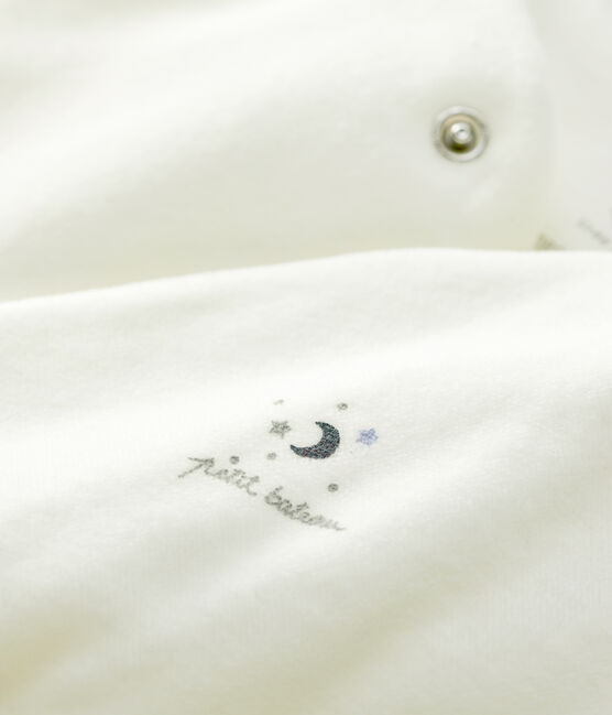 Saco de bebé de terciopelo de algodón orgánico blanco MARSHMALLOW