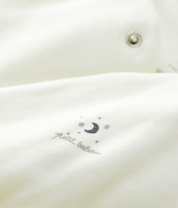 Saco de beb&eacute; de terciopelo de algod&oacute;n org&aacute;nico blanco
