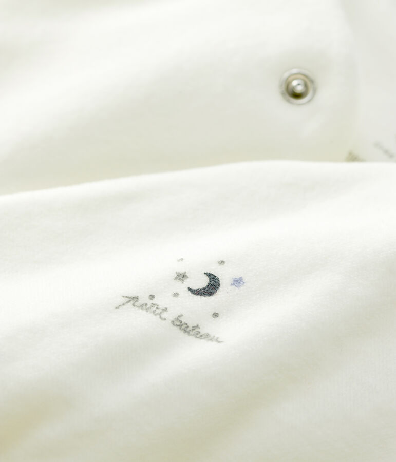 Saco de beb&eacute; de terciopelo de algod&oacute;n org&aacute;nico blanco
