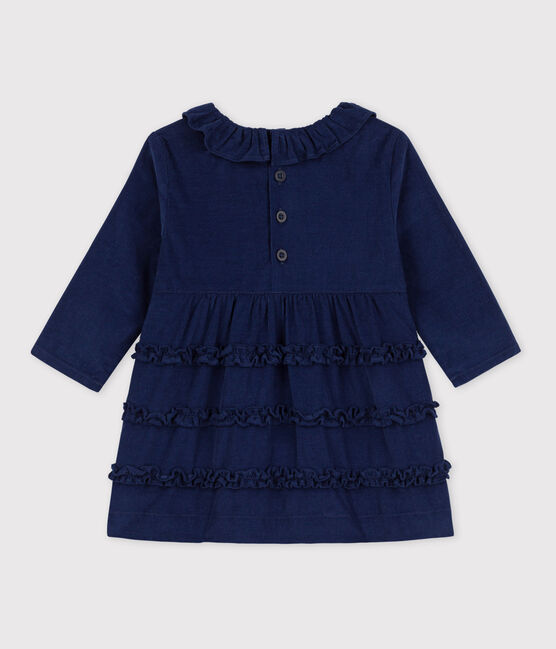 Vestido de micro pana de manga larga para bebé BLEU FONCE
