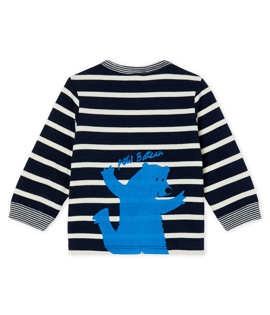 Camiseta de manga larga a rayas para bebé niño azul SMOKING/blanco MARSHMALLOW