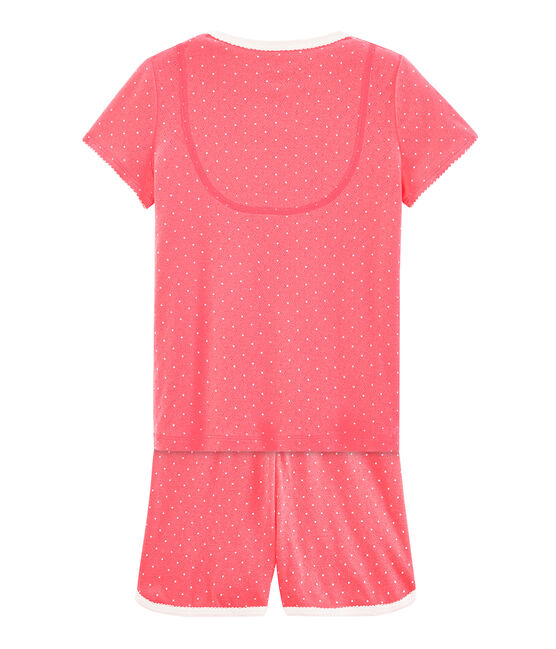Pijama corto de punto para niña rosa CUPCAKE/blanco ECUME CN