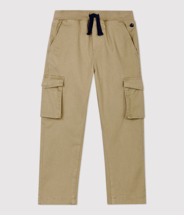 Pantal&oacute;n de corte normal de gabardina de ni&ntilde;o beige