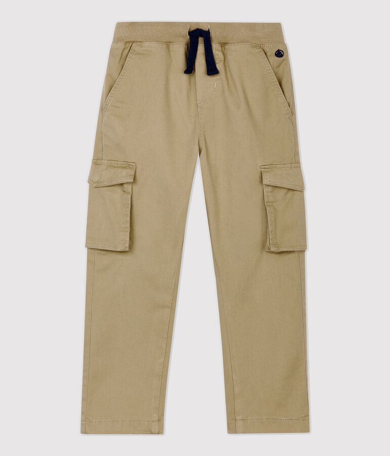 Pantal&oacute;n de corte normal de gabardina de ni&ntilde;o beige