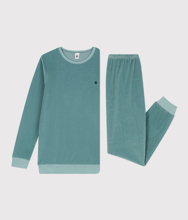 Pijama de terciopelo para ni&ntilde;o/a verde