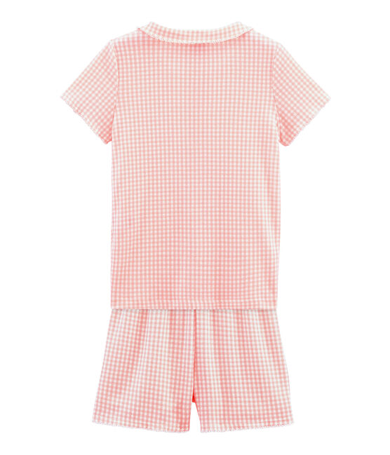 Pijama corto de punto para niña blanco MARSHMALLOW/rosa ROSAKO