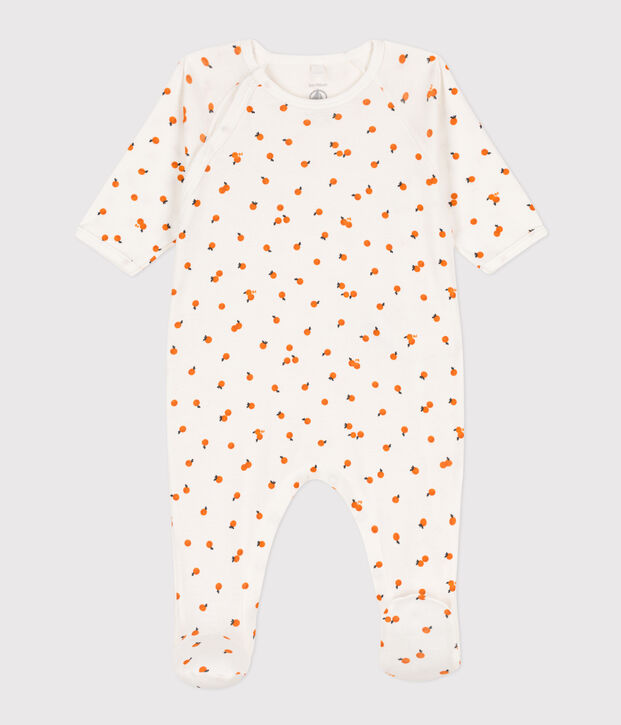 Pelele de algod&oacute;n con naranjas blanco/multicolor