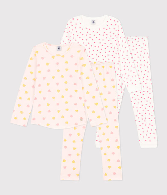 Juego de 2 pijamas de algodón de pantera y lunares para niña variante 1
