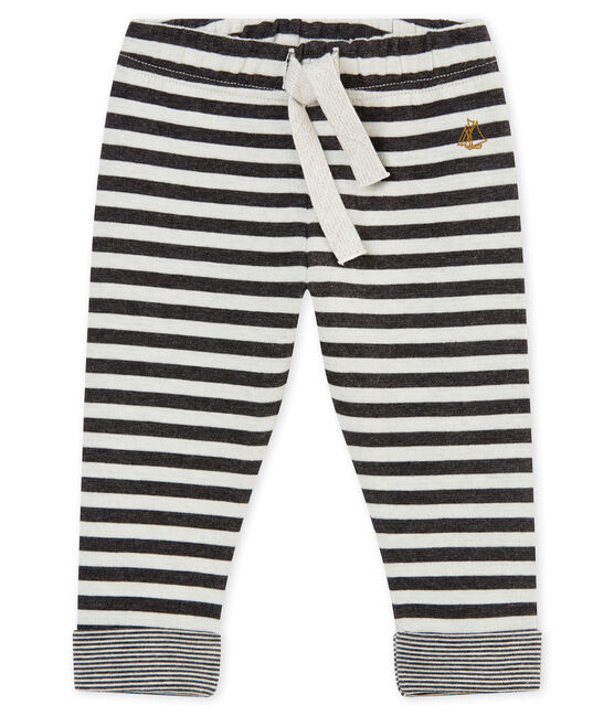 Pantalón a rayas para bebé niño negro CITY/blanco MARSHMALLOW