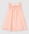 Vestido de manga corta de crepé de bebé niña rosa MINOIS