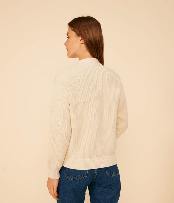 Cárdigan de punto inglés de algodón para mujer crudo AVALANCHE