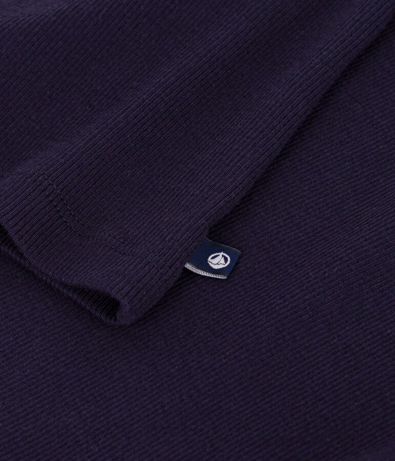 Camiseta lisa de algod&oacute;n de manga corta para mujer azul