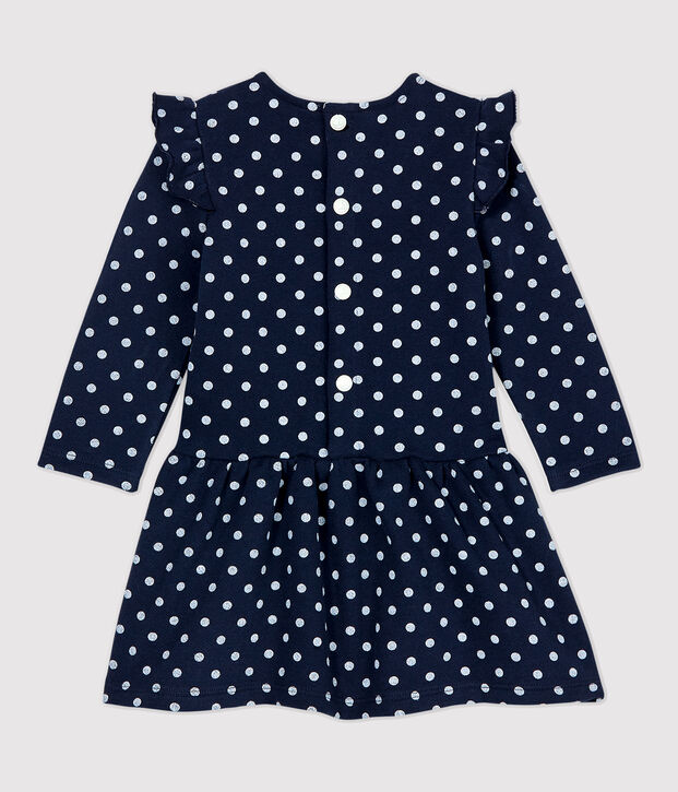 Vestido de mulet&oacute;n de beb&eacute;. azul/blanco